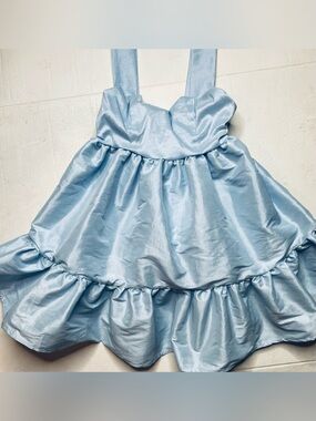 Lucy In The Sky Blue Satin Mini
